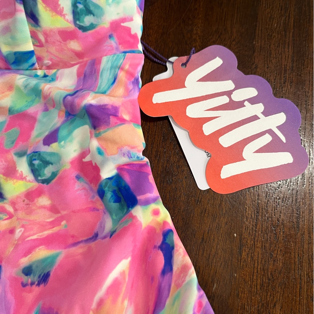YITTY FABLETICS S Swimsuit Demi Pink Bubble Gum Shaping One Piece Vibrant NWT - Picture 7 of 13
